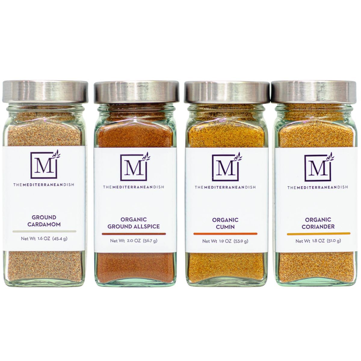 The Mediterranean Dish Everyday Spice Bundle - Allspice, Coriander, Cardamom and Cumin - Essential Mediterranean Pantry Seasonings - Warm, Aromatic