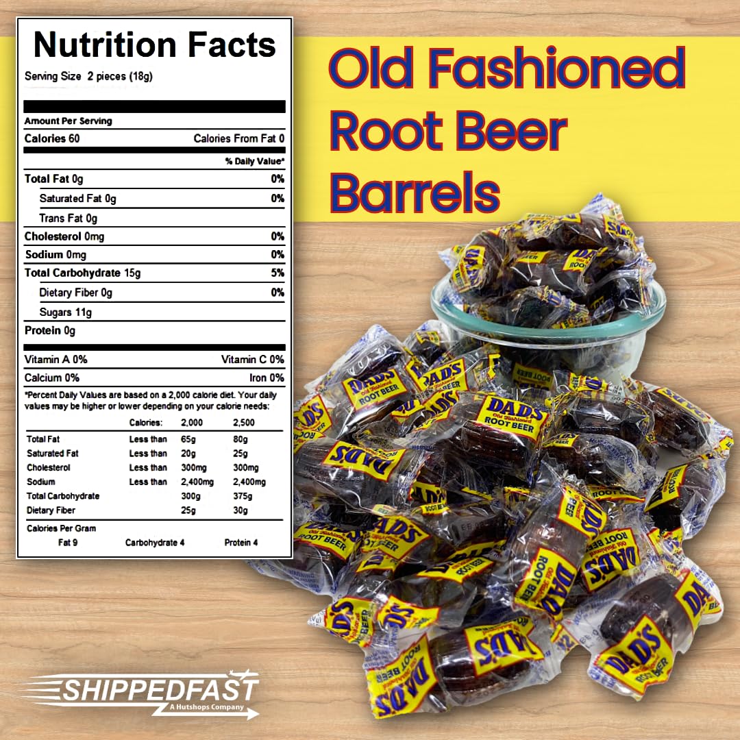 Root Beer Barrels Candy, 2lb Bulk Bag (Approximately 100 pcs), Old Fashioned Hard Candy, Individually Wrapped Candies (32oz.)