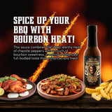 Hellfire Devil's Blend Bourbon Chipotle Hot Sauce, Bourbon Infused Chipotle Peppers, Smoked Habaneros, and Exotic Fruits and Spices, Gourmet,