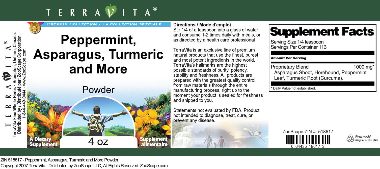 Peppermint, Asparagus, Turmeric and More Powder (4 oz, ZIN: 518617) - 3 Pack