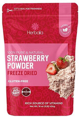 Herbaila Freeze Dried Strawberry Powder 1lb, No Sugar Added - Pure All Natural Strawberry Powder for Baking, Freeze Dried Strawberries Powder