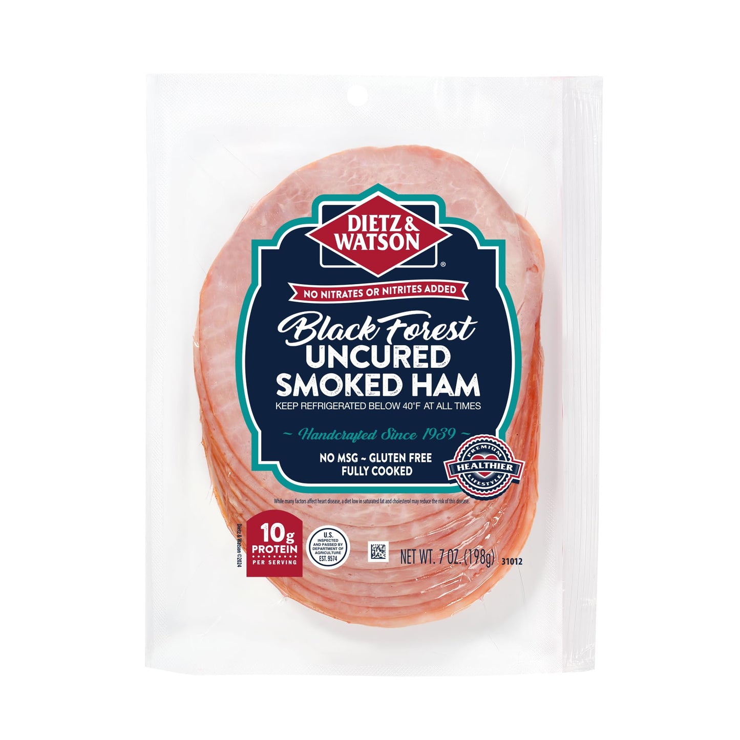 Dietz & Watson Pre-Sliced Black Forest Ham, 7 oz