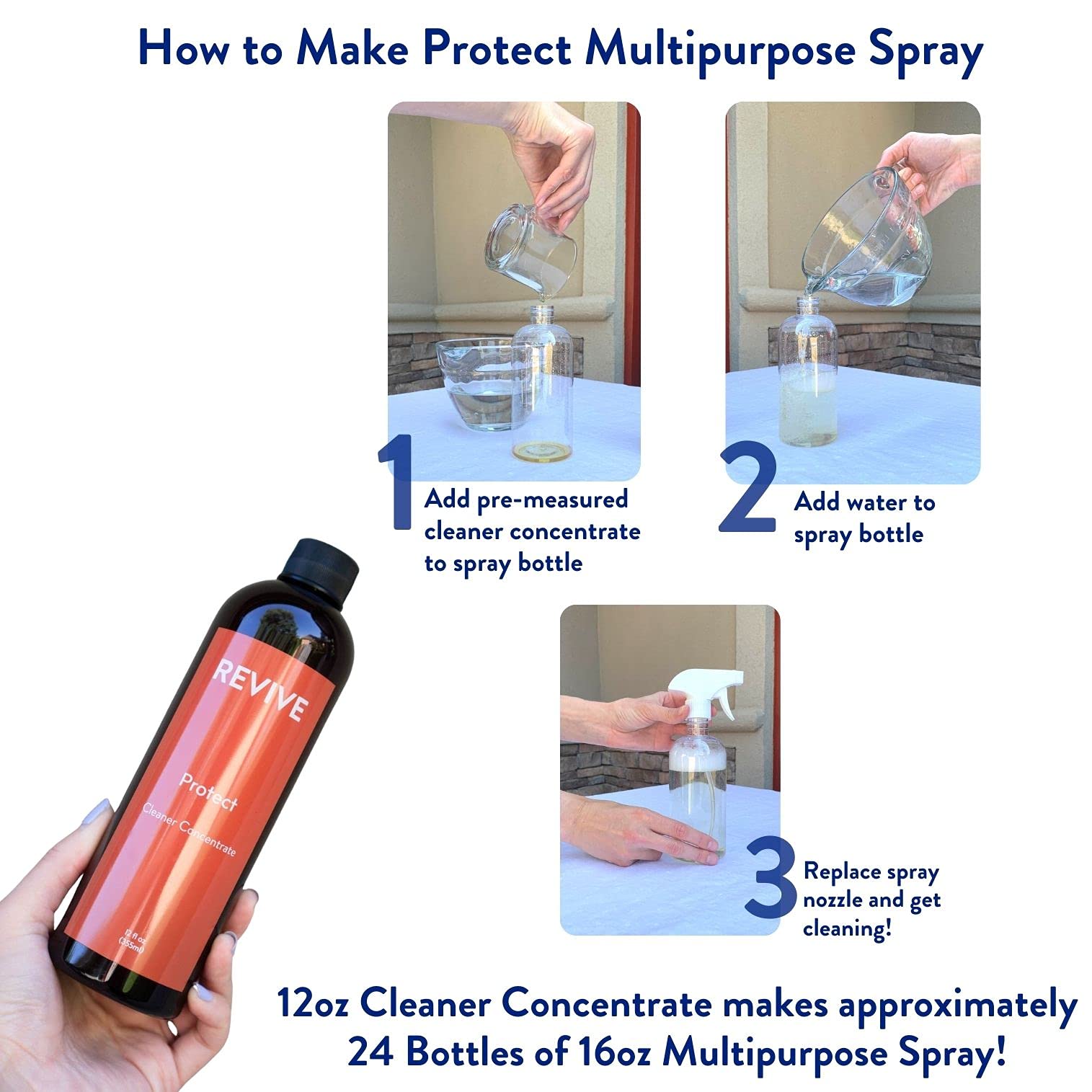 REVIVEEO Protect Cleaner Concentrate Multi-purpose, All-purpose, Concentrated, Mopping, Nontoxic, Plant Based