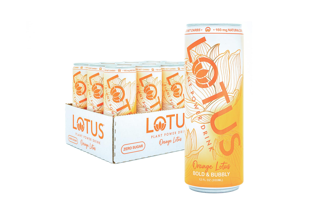 Orange Lotus Mango Mandarin Plant Power® Zero Sugar 160 mg 12 Pk 12 oz Cans