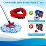 Mop Head Replacement for O Cedar, Spin Mop Replacement Head for O Cedar RinseClean 2 Tank System, 4 Microfiber Mop Refills,1 Scrub Brush,1 Base