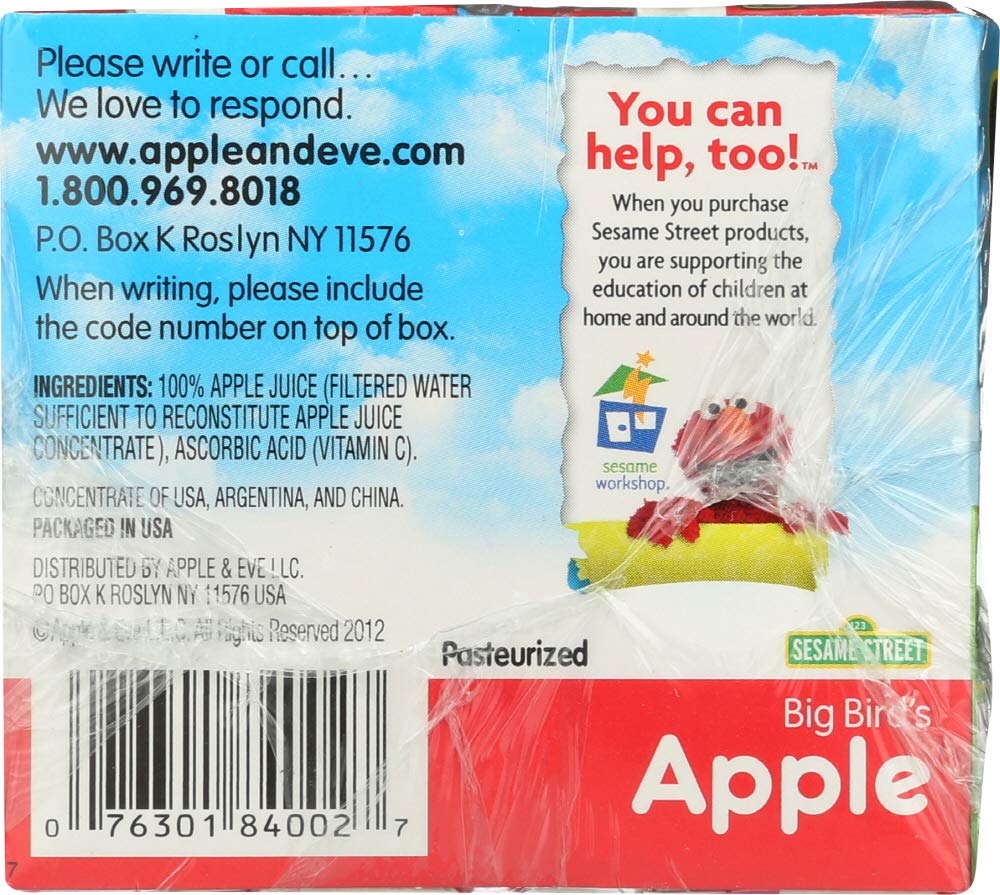 Apple & Eve 100% Apple Juice No Sugar Added 4.23 Oz. Pack Of 6.6