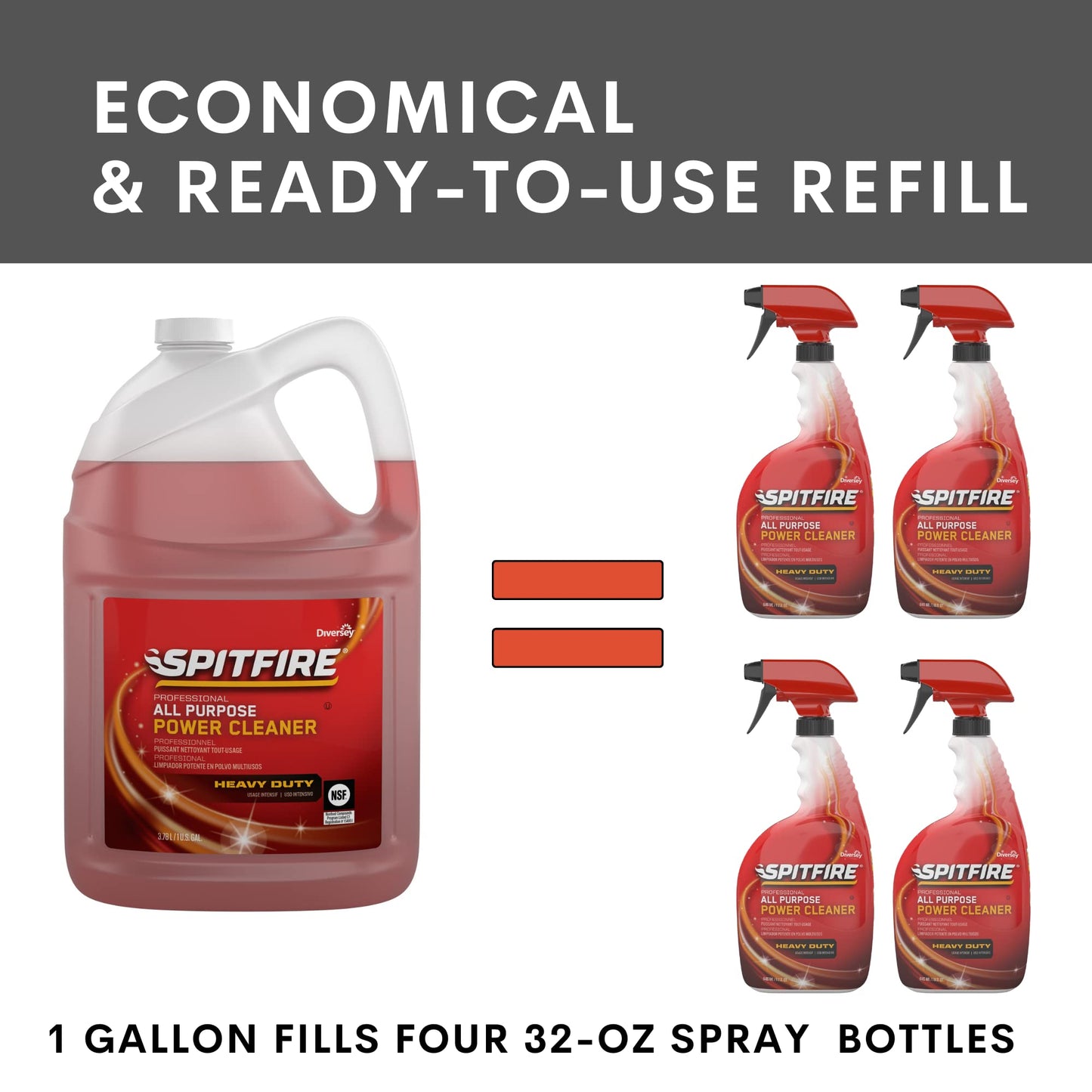 Spitfire CBD540045 Professional All Purpose Liquid Power Cleaner, Heavy Duty Degreaser Removes Resin, Paint, Oil, Ink, Gum, Pine Scent, Ready-to-Use