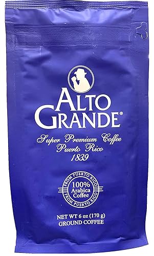 Alto Grande Super Premium Ground Coffee 100 Percent Arabica Medium-Dark Roast, Bagged, 6 Ounce (Pack of 1)
