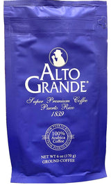 Alto Grande Super Premium Ground Coffee 100 Percent Arabica Medium-Dark Roast, Bagged, 6 Ounce (Pack of 1)