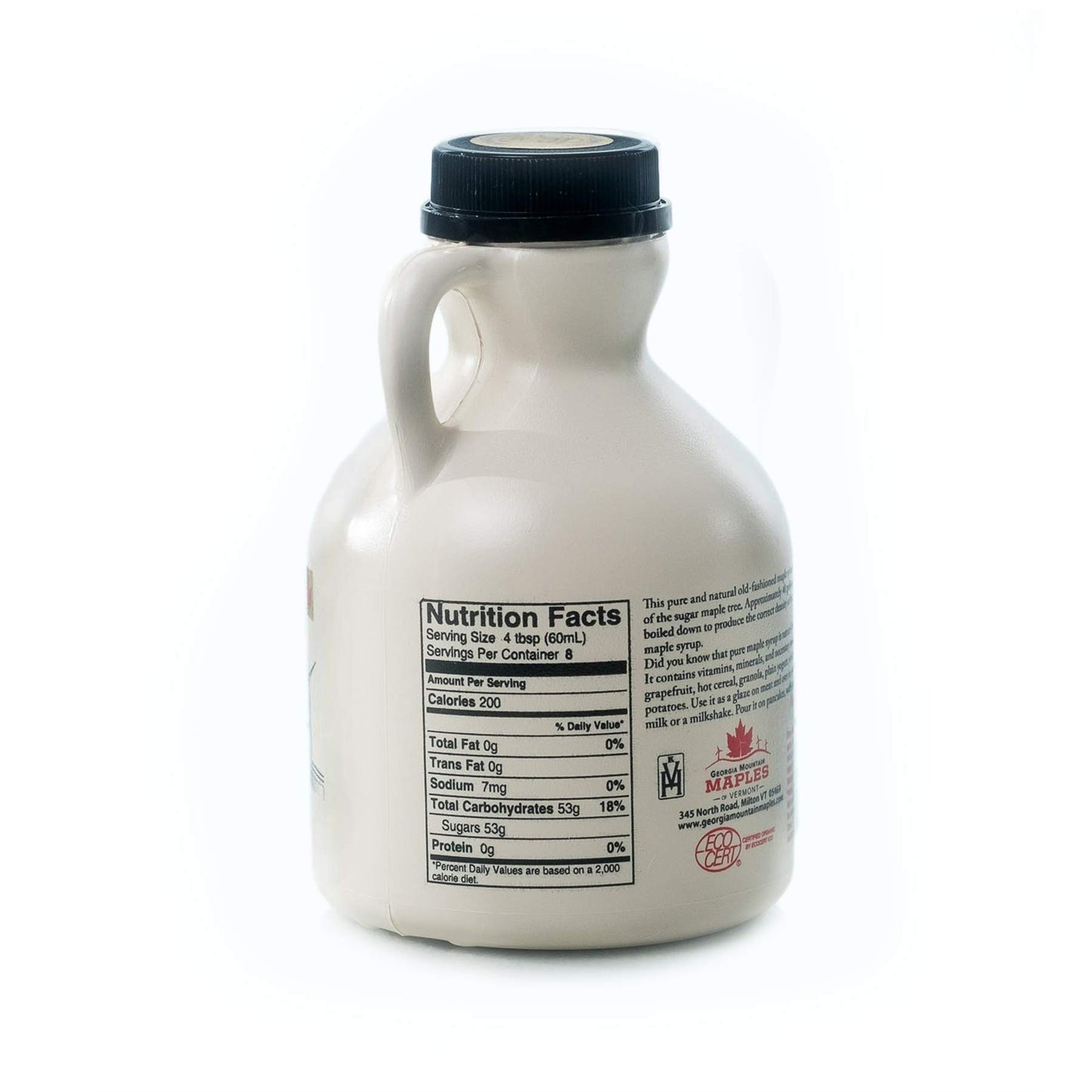 Georgia Mountain Maples of Vermont, Organic Maple Syrup, Dark Color Robust Taste, 16 oz.