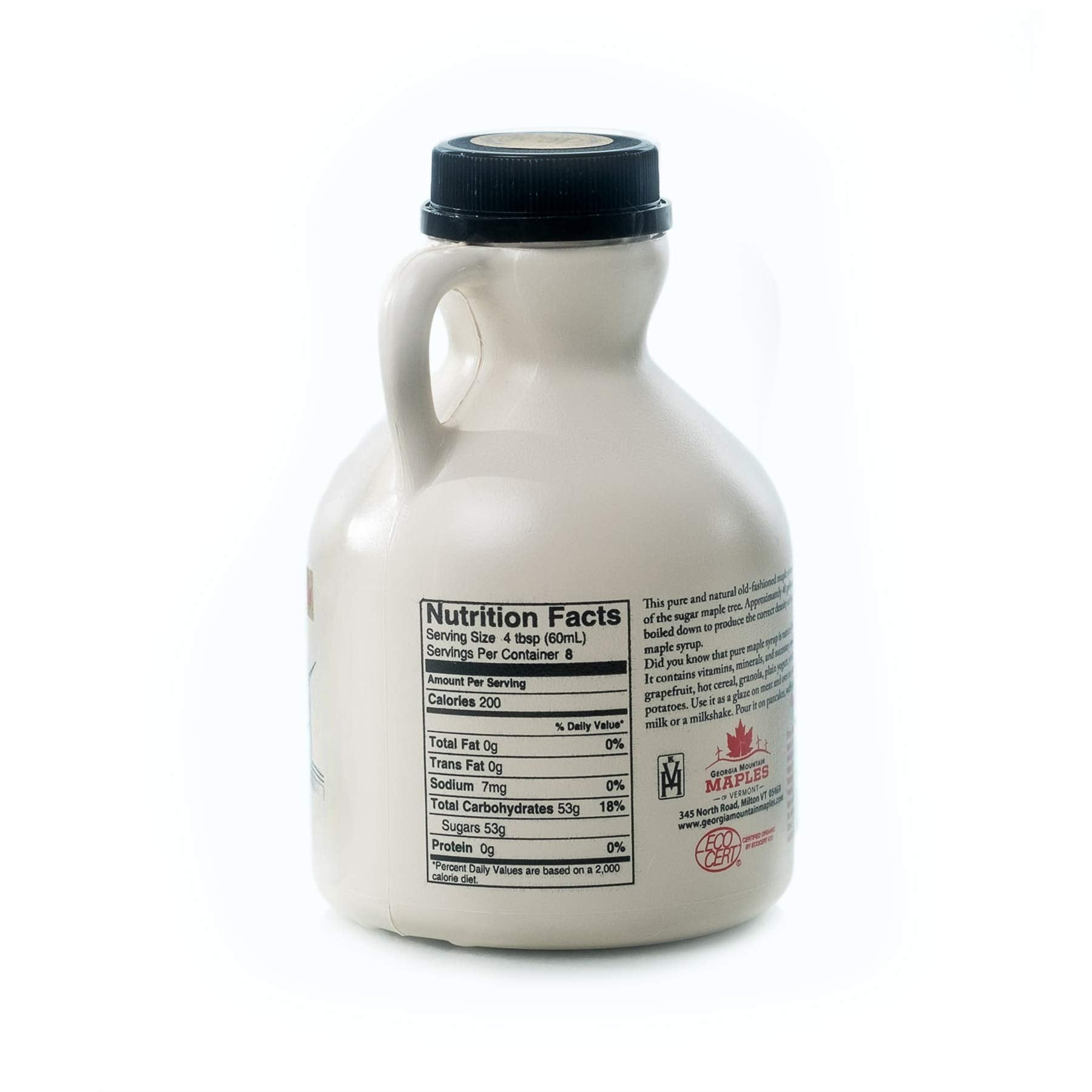 Georgia Mountain Maples of Vermont, Organic Maple Syrup, Dark Color Robust Taste, 16 oz.