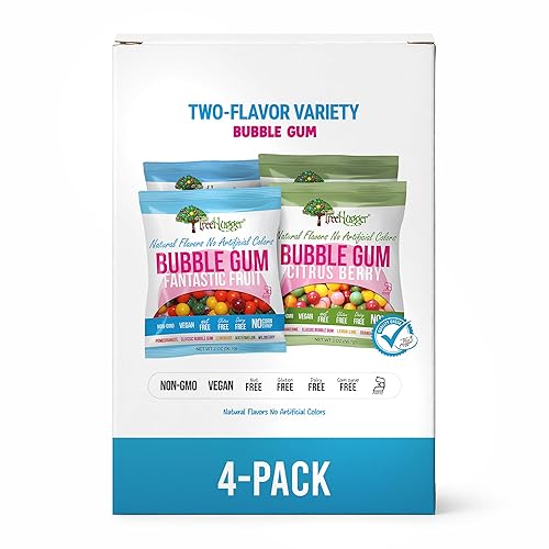 Tree Hugger Bubble Gum Variety Pack, Natural Colors and Flavors, Citrus Berry and Fantastic Fruit, Vegan, Non-GMO, Nut Free, Dairy Free, Kosher, 2 oz
