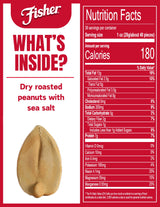 Fisher Snack Sea Salt Dry Roasted Peanuts, 36 Ounces, No Artificial Colors or Flavors