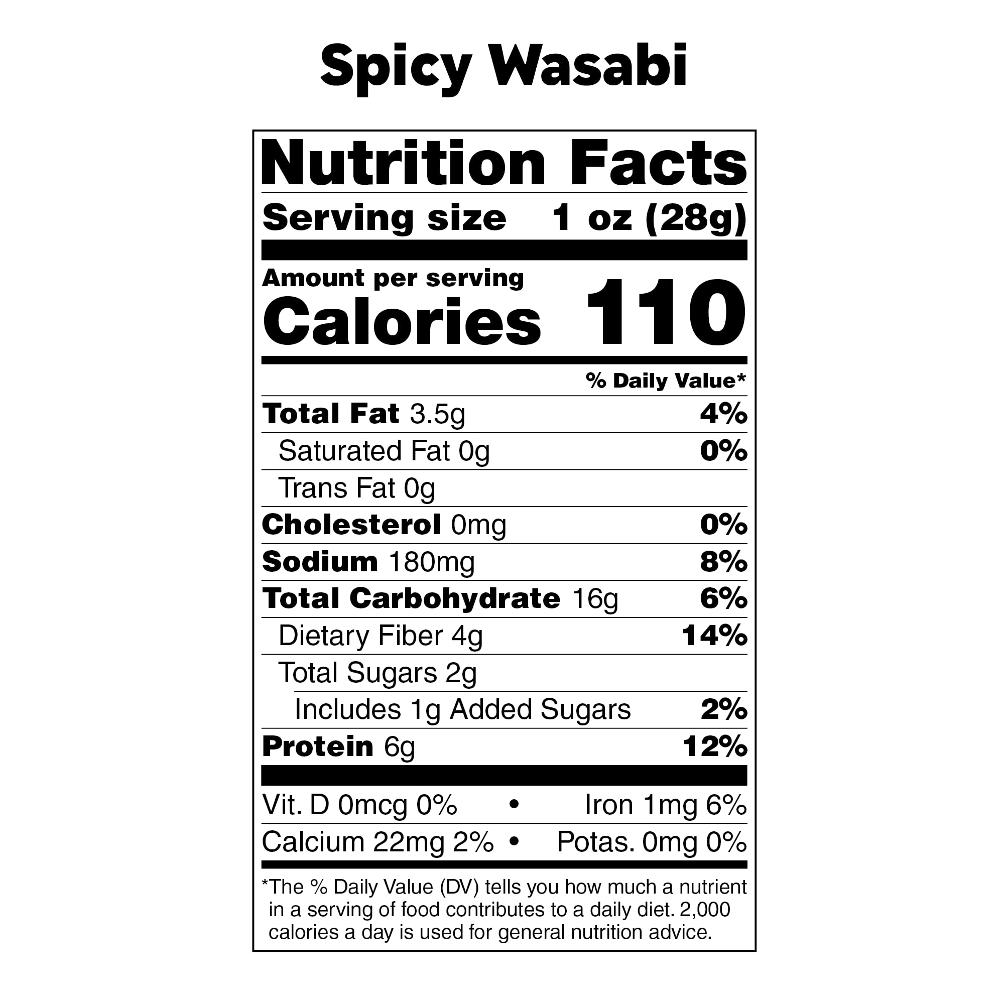 Bada Bean Bada Boom, Crunchy Roasted Broad Bean Snacks (Fava), High Protein, Vegan, Gluten-free - 110 Calorie Packs, Spicy Wasabi, 1 Ounce (Pack