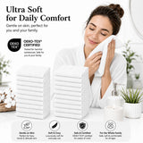 24 Pack Washcloths, 12x12 Lightweight Cleaning Towels, 100% Ring Spun Cotton, Bulk Utility Rags for Kitchen, Cleaning, Workshop, Garage, Reuseable