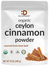 DEAL SUPPLEMENT Organic Ceylon Cinnamon Powder, 12 oz | Sri Lanka Source | Fine Ground True Ceylon Cinnamon (Cinnamomum Verum) | Smooth, Delicate