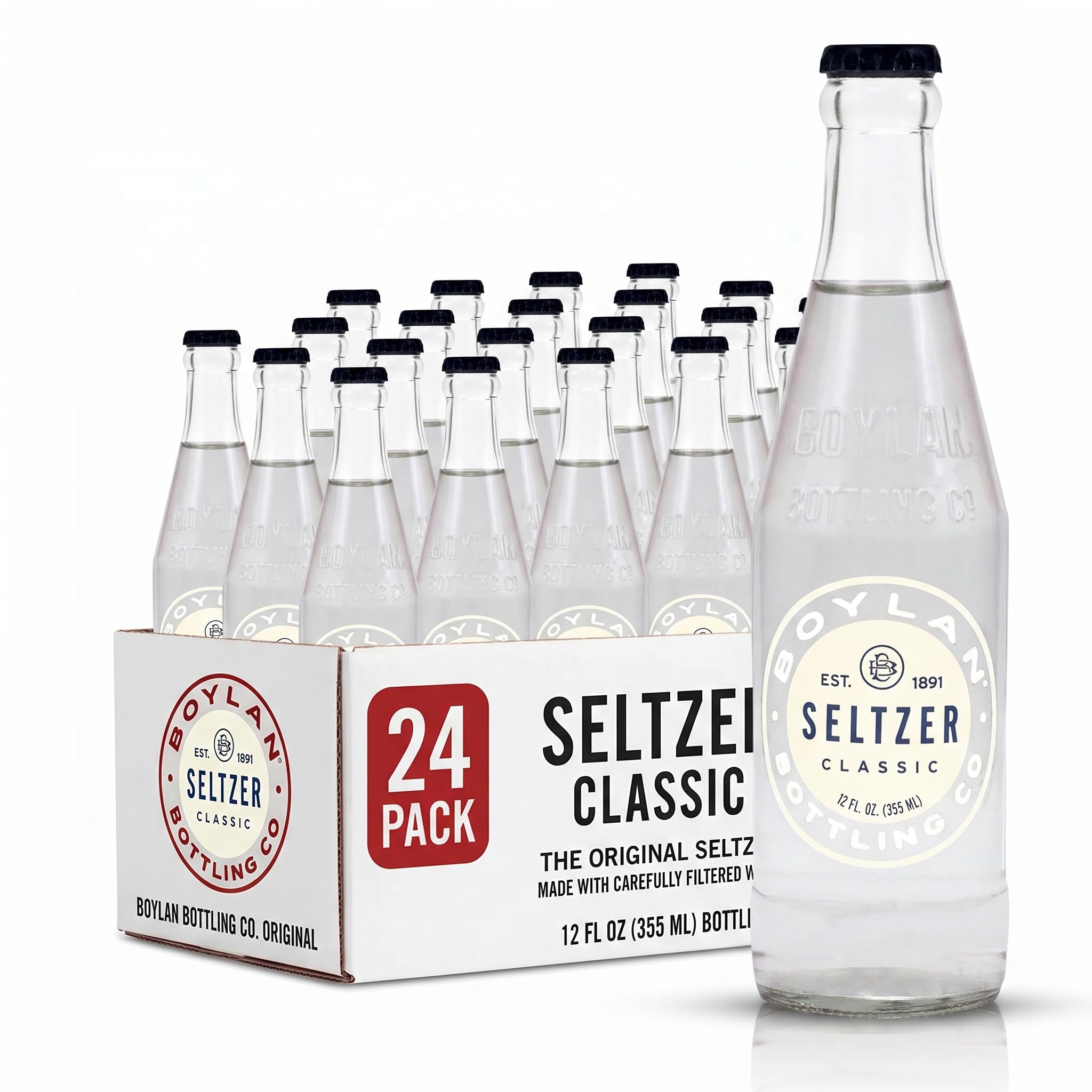 Boylan Bottling Co Pure Seltzer, 12 Ounce -- 24 per case.