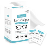 ClearVis Pre-Moistened Lens Wipes - ClearVis 400 Individually Wrapped Wipes, Streak-Free Cleaning for Eyeglasses, Phones, Cameras, Binoculars