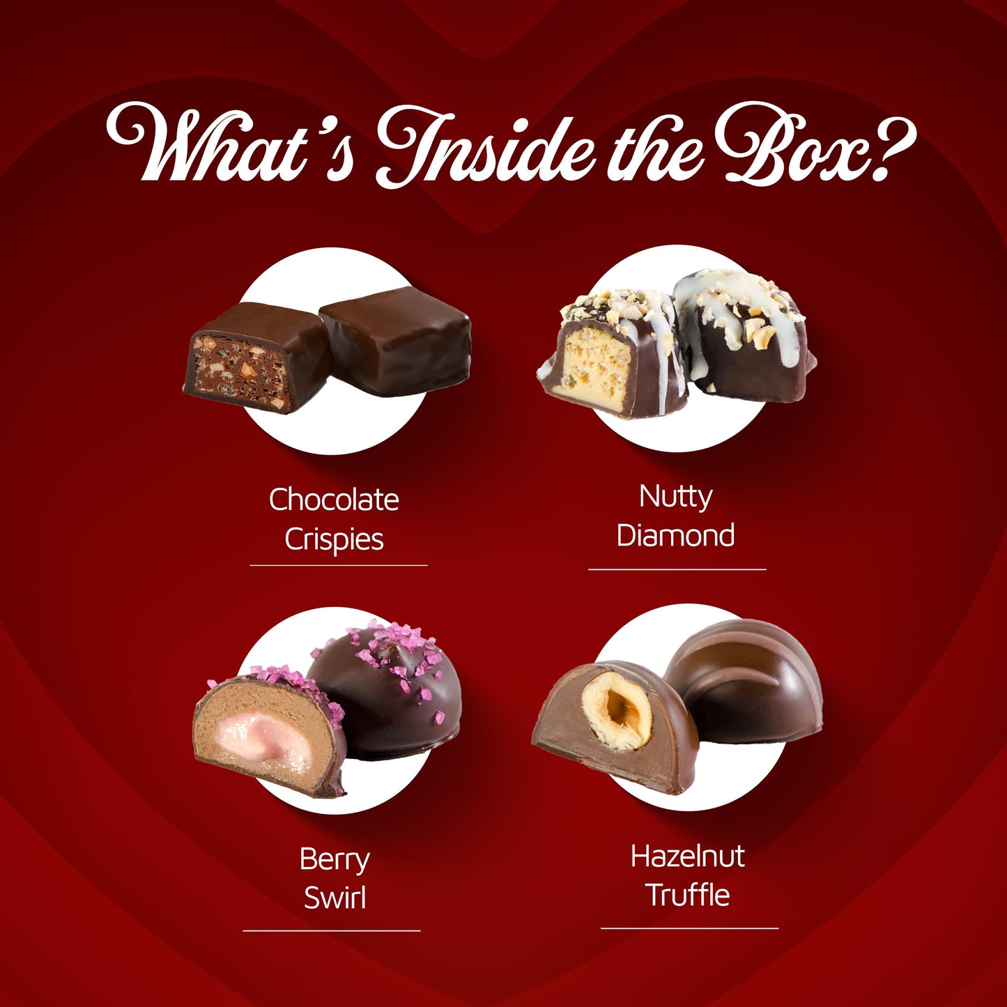 Valentine Chocolate Truffles Gift Box - 16-Pc Fancy Vegan Dark Chocolate Candy, Kosher, Dairy Free, Heart Box of Chocolates, Assorted Mother's Day