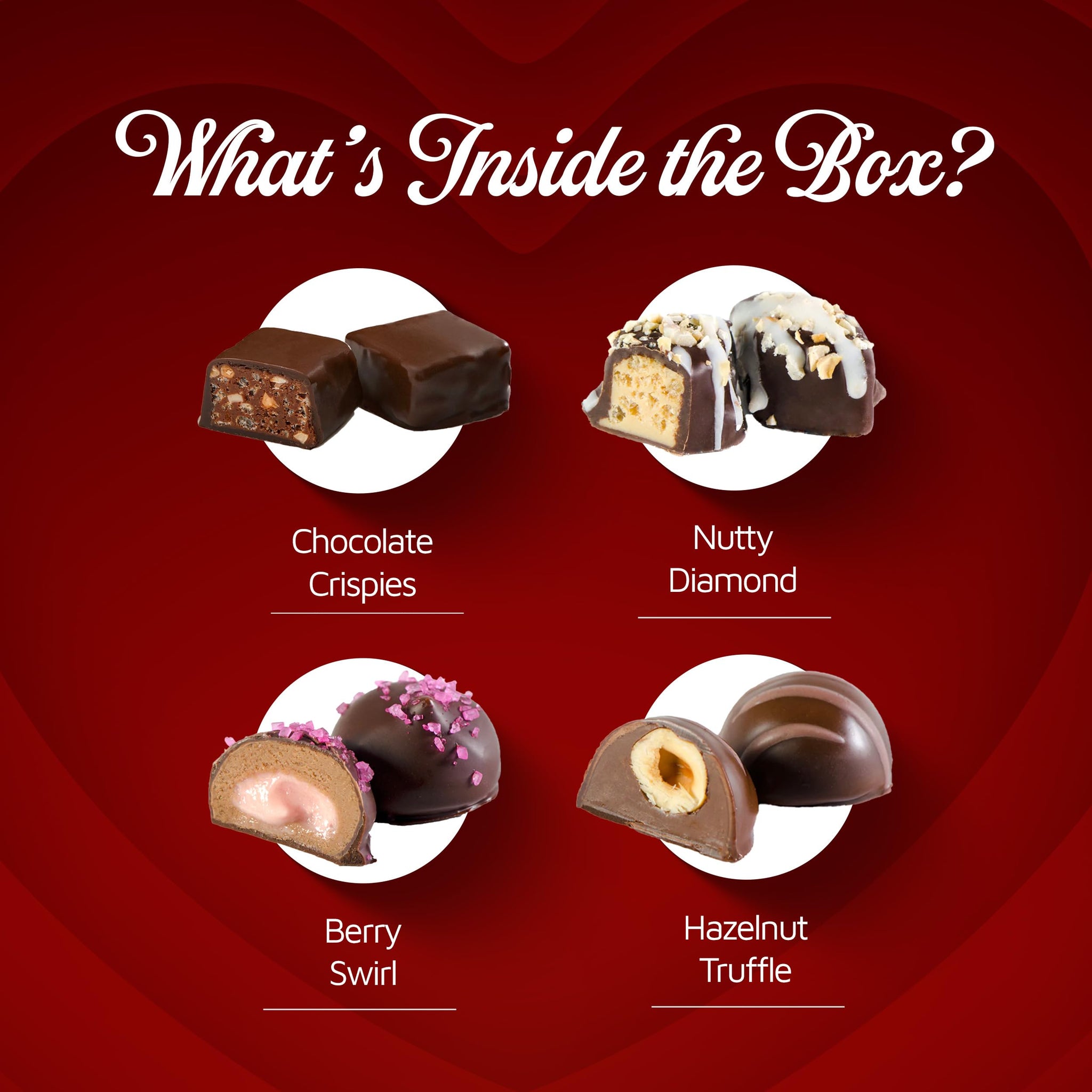 Valentine Chocolate Truffles Gift Box - 16-Pc Fancy Vegan Dark Chocolate Candy, Kosher, Dairy Free, Heart Box of Chocolates, Assorted Mother's Day