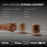 STRONG Coffee Co. Hazelnut Instant Latte | Organic Coffee with Collagen Protein | Lion’s Mane & L-Theanine | Adaptogens & Nootropics | 15 Servings