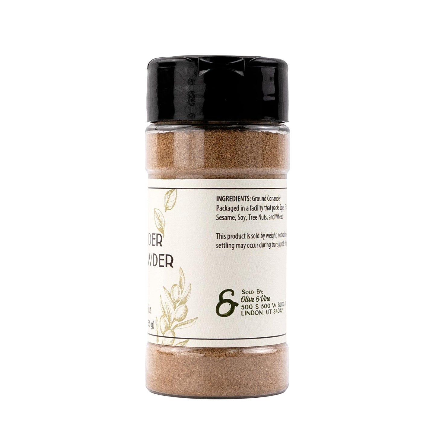 Olive & Vine Coriander Seed Powder, Earthy Flavor, For Curries & Marinades, Rich Tradition, Authentic Taste, For Global Recipes (2 Ounce)