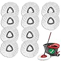 10 PCS Spin Mop Replacement Head,100% Microfiber Mop Heads Replacements Compatible with Cedar Easywring 1-Tank System, 360 Degree Round Mop Refills