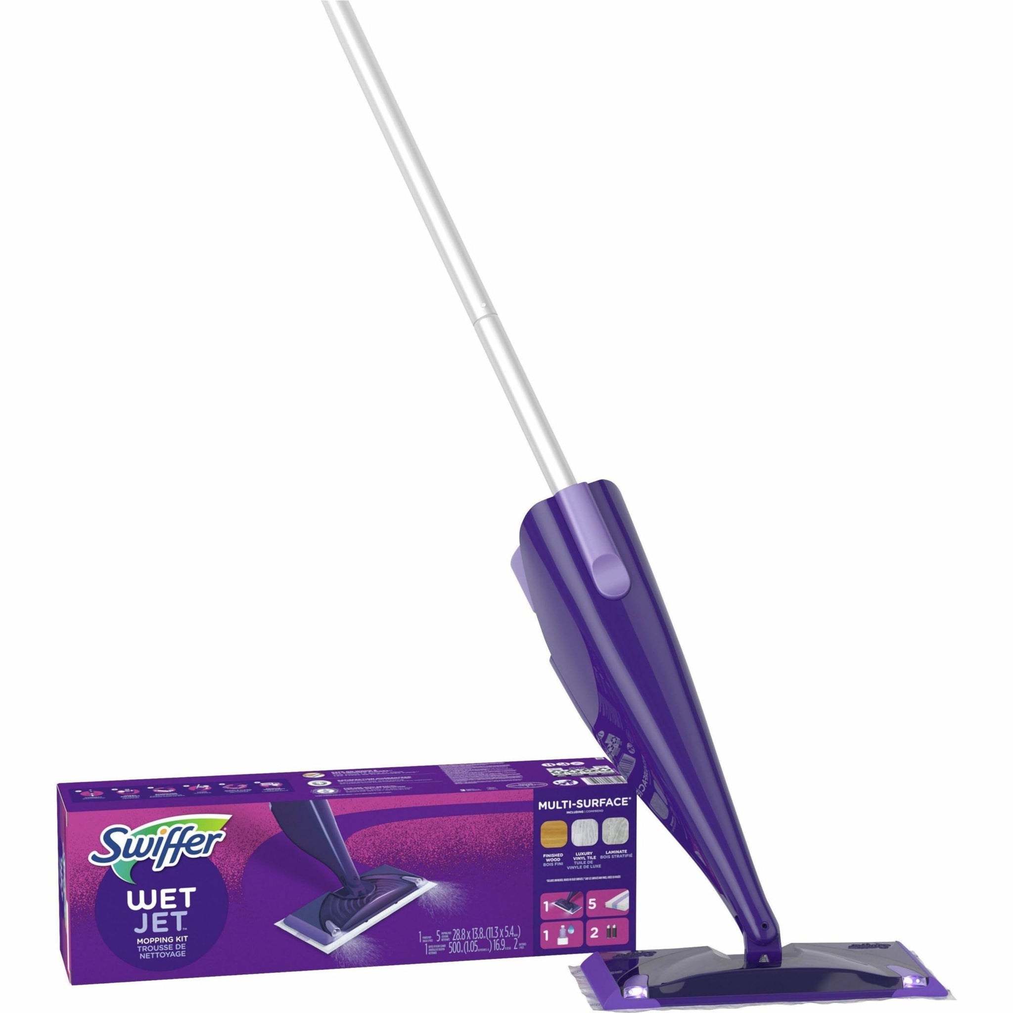 Swiffer Wet Jet Mop, Floor Cleaner for Mopping Wood, Laminate, Tile in Home, Bathroom, Kitchen, All Purpose Multi-Surface Cleaning Set includes 1