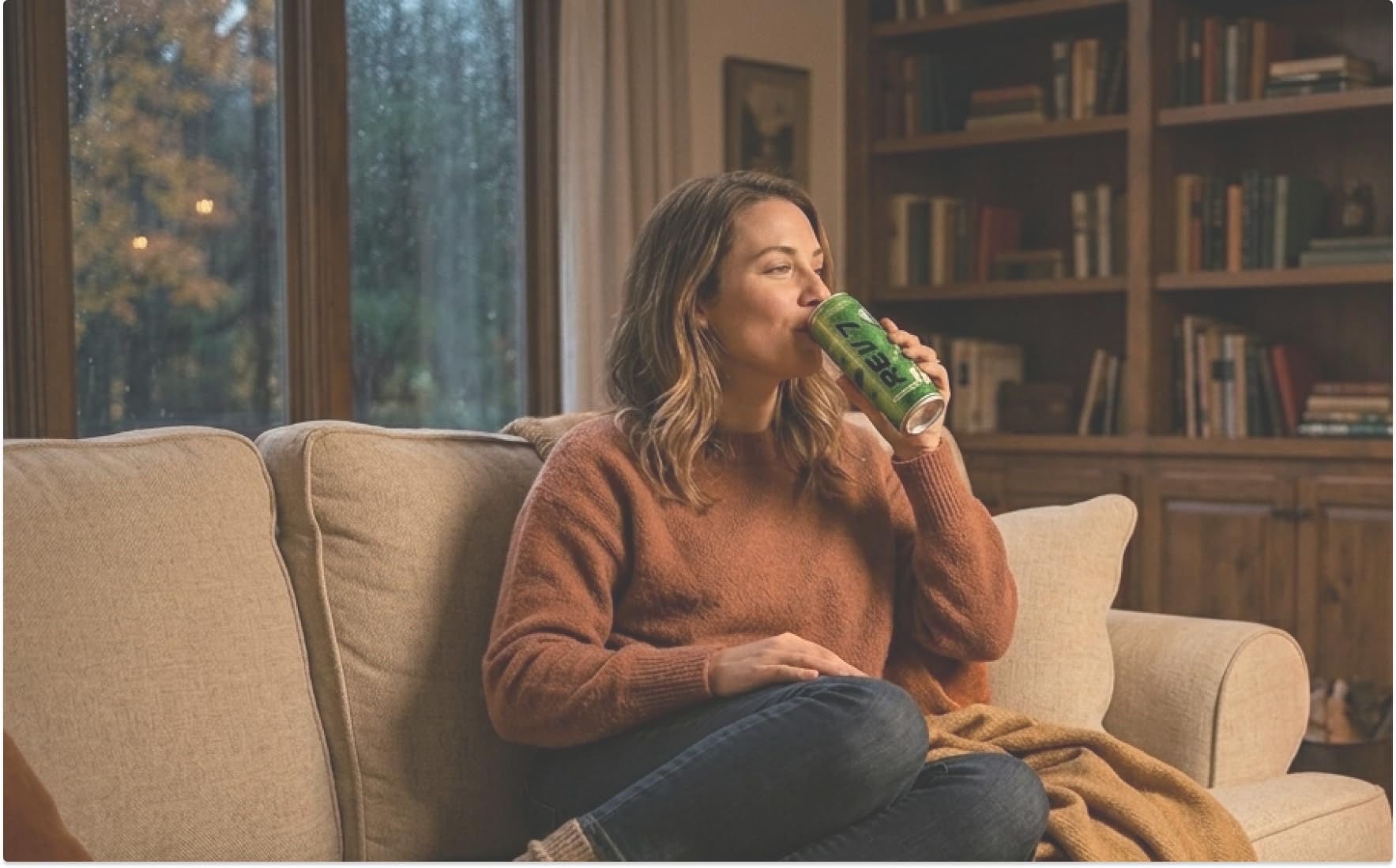 REV7 Anti-Tired Drink! Caffeine Free, Zero Sugar, Powered by goBHB, Ketones, Green Apple - 12ct