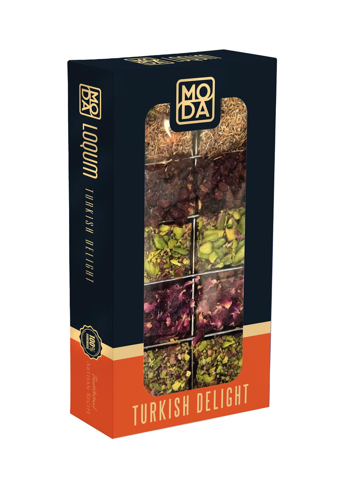 Harem Series Mixed Turkish Delight - 10pcs, 9.1oz (260g) Gourmet Turkish Delights Candy Assortment (Lokum) - Pistachio, Nut & Fruit Flavored Turkish