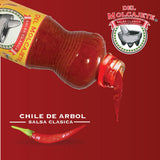 Del Molcajete Chile de Arbol Salsa Clásica 12-pack