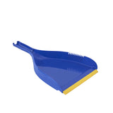 Superio Clip-On Dustpan - Heavy Duty Blue Plastic, Easy Grip Clip On Dust Pan with Rubber Edge, Detailed Sweeping Debris, Fits Standard Brooms Home