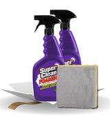 Super Clean Citrus Scent Foaming Cleaner and Degreaser Spray 32 oz Bundle with Microfiber Cloth - Heavy Duty Degreaser for Kitchen, Oil, Grime