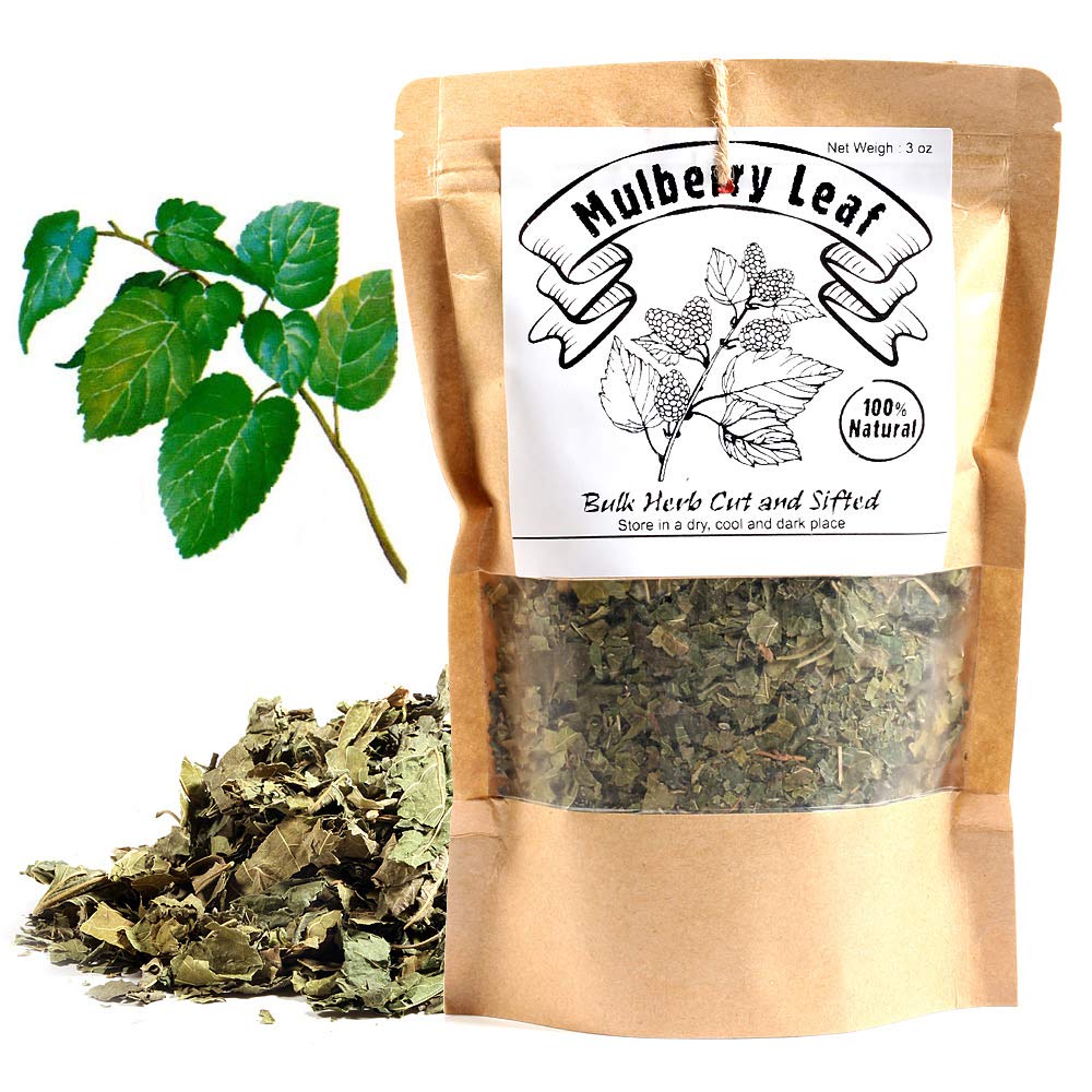EidolonGreen [China Medicinal Herb] Mulberry Loose Leaves (Mulberry Leaf/Sangye/??/??/Folium Mori) Dried Loose Leaves 3 Oz (88 g)