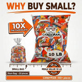 CANDYMAN Chocolate Candy Variety Pack, 10 lb Bulk Candy