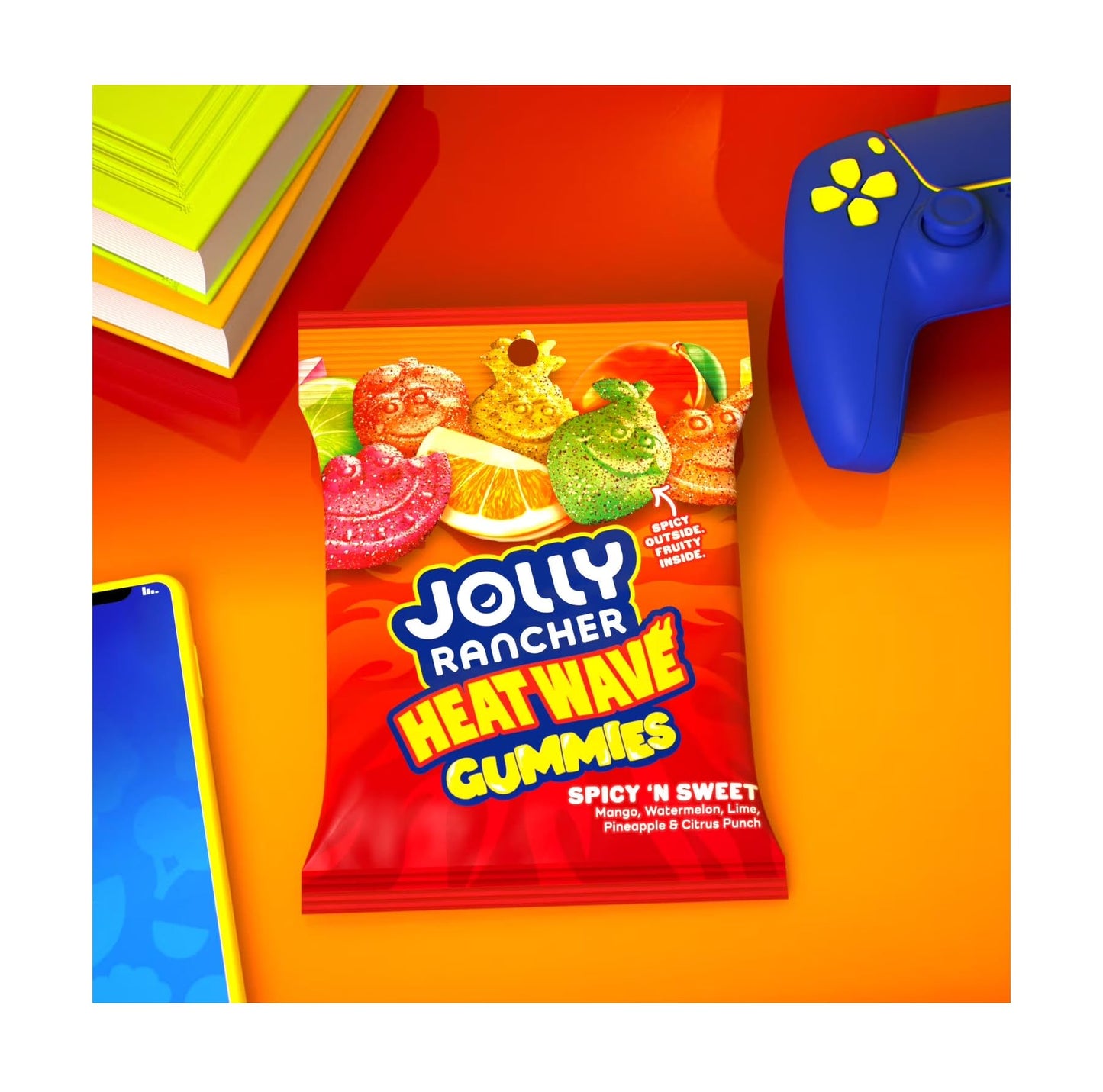 Jolly Rancher Heat Wave Gummies - Pack of 2 - Spicy and Sweet - Mango, Watermelon, Lime, Pineapple and Citrus Punch