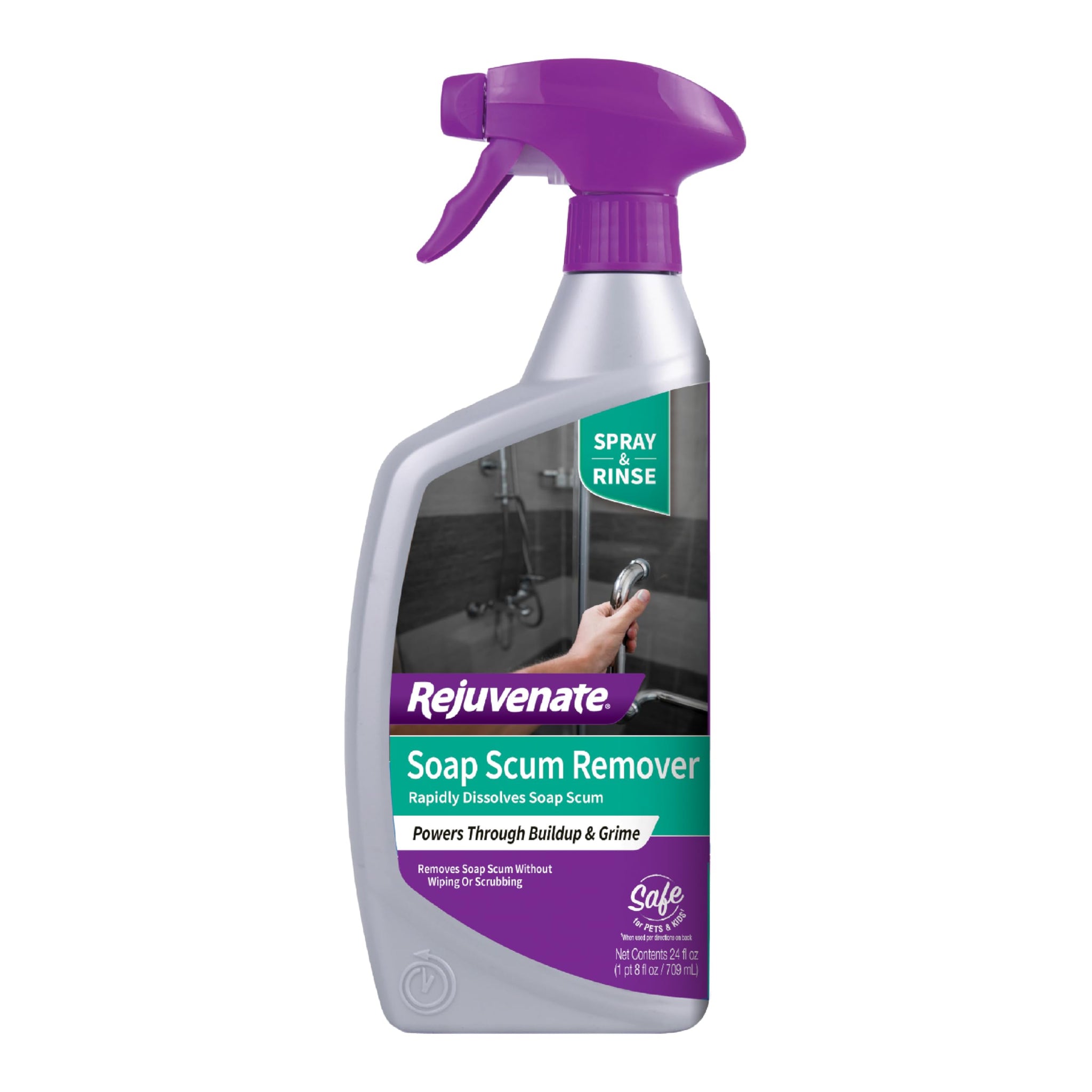 Rejuvenate Soap Scum Remover, 24 Ounces, Easily Dissolves Soap Scum Without Scrubbing