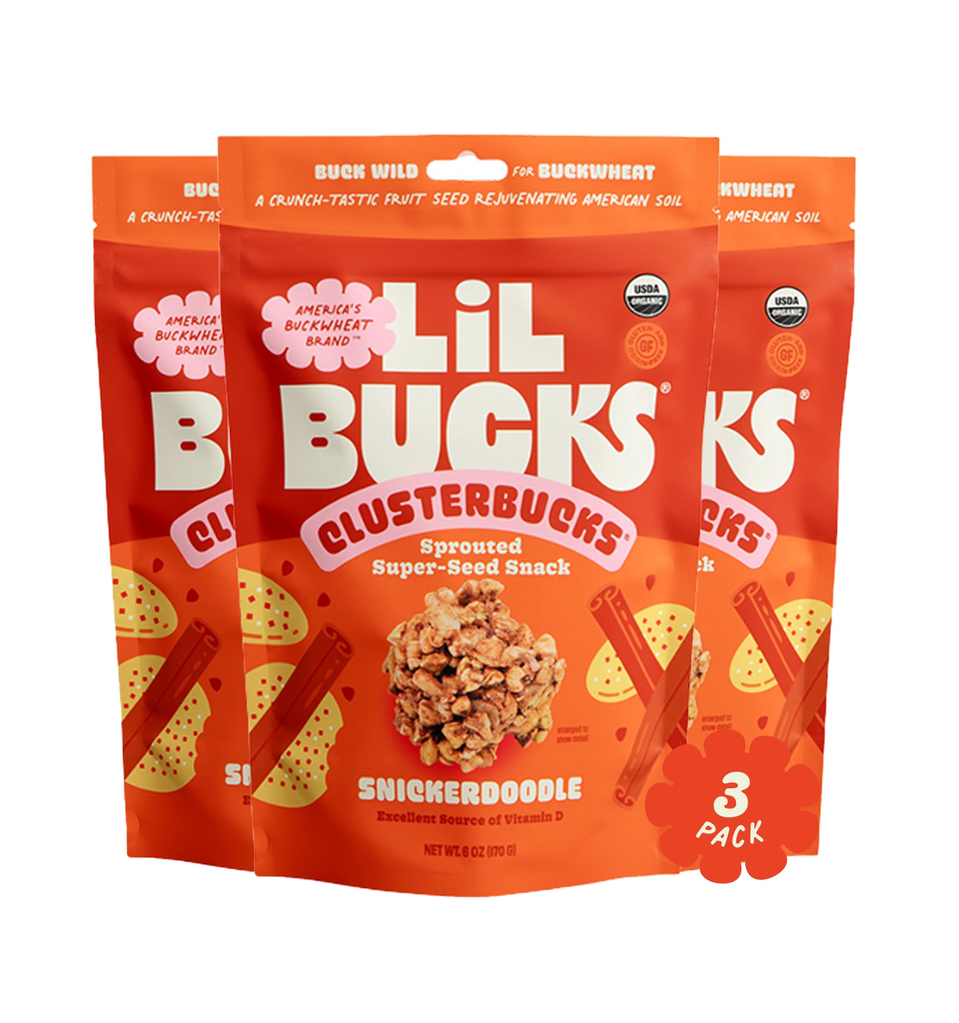 Clusterbucks Superfood Clusters - Grain-Free, Keto-Friendly Granola with Regeneratively Grown Sprouted Buckwheat- Gluten-Free, Low-Carb, Organic