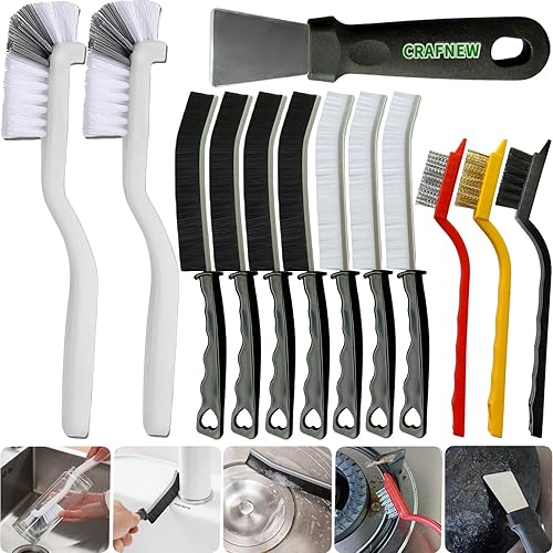 13Pcs Crevice Cleaning Brush Set, Cleaning Brush Tools, Hard Bristle Gap Household Cleaning Products Suitable for Toilets, Kitchens, bathrooms, Cups