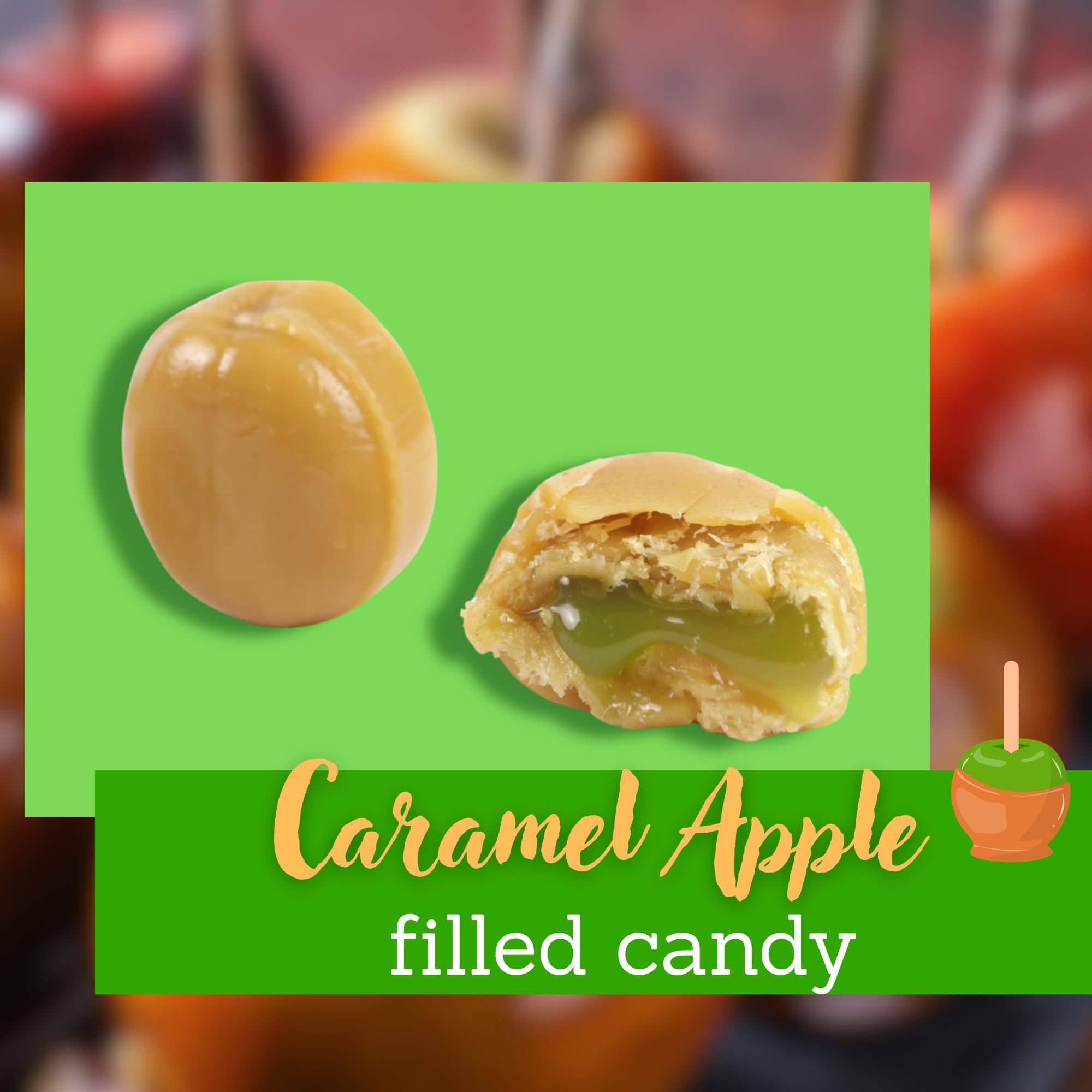 Creamy Caramel Apple Filled Candies, Individually Wrapped Pieces, Party Favor Treats, 5.5 Ounces (Pack of 2)