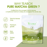 Teabox Matcha Green Tea Powder | 100% Pure & Fresh Authentic Premium Grade Matcha From The wengest Tencha Leaves | Sourced From Shizuoka, Japan | 25