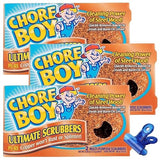 Chore Boy Heavy Duty Copper Scrubber for Pots and Pans 2 pk - Dish Scrub Pad & Cast Iron Cleaner - Scouring Pads - Steel Wool Alternative - 3 Pack