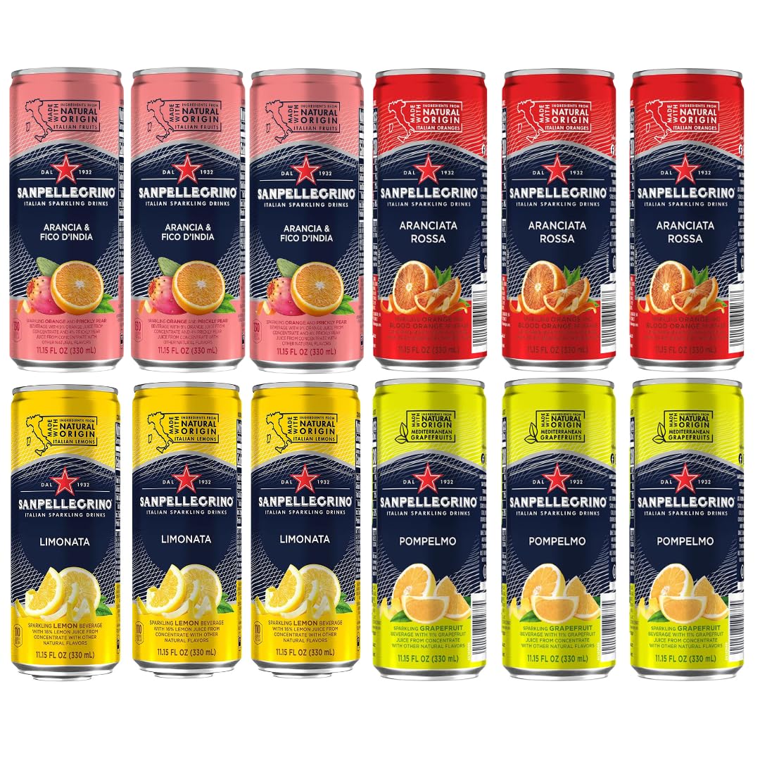 San Pellegrino Sparkling Fruit Beverages Variety Pack - 11.15 Fl Oz Cans (12 Pack)
