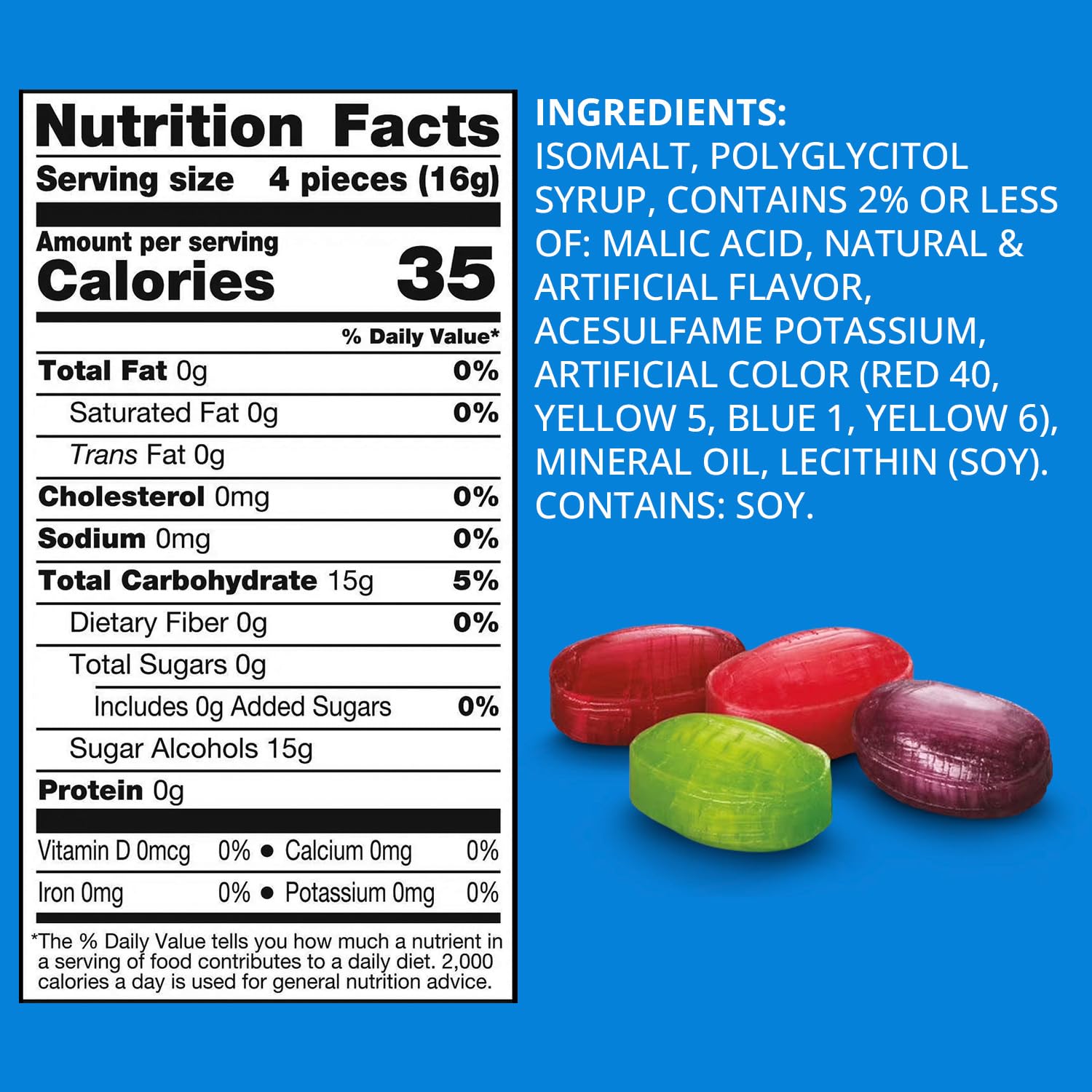 Zero Sugar Hard Candy, Pack of 3 Assorted Hard Candies 6.1oz Each, Ideal Sugarless Candy for Holiday Party and Everyday Sweet Cravings