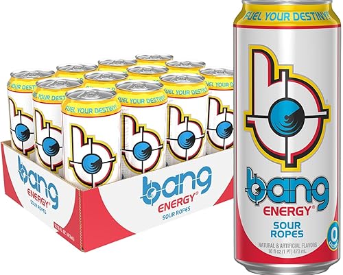 Bang Energy Sour Ropes, Sugar-Free Energy Drink, 16-Ounce