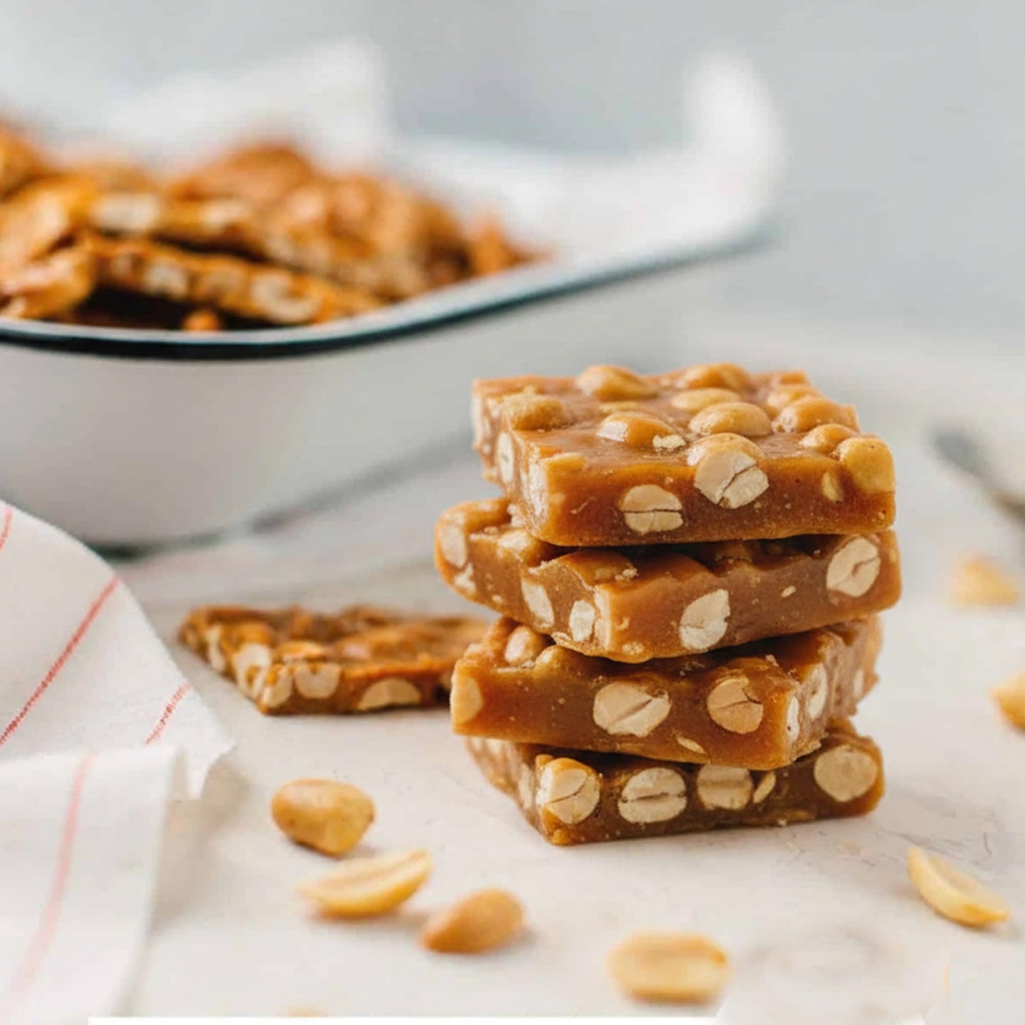 Gourmet Peanut Brittle - Fresh Homemade Style Crunchy Peanut Brittle - NON-GMO, Preservative Free (8oz)
