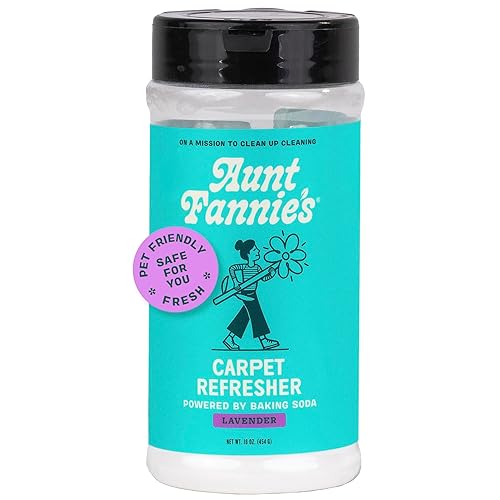 Aunt Fannie's Carpet Refresher & Deodorizer Powder, Multi-Purpose Carpet, Rug, and Upholstery Odor Eliminator for Homes with Cats and Dogs, Lavender