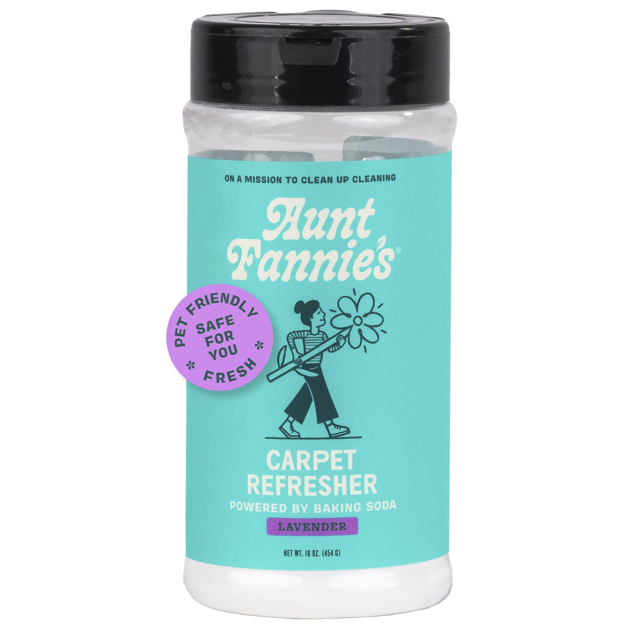 Aunt Fannie's Carpet Refresher & Deodorizer Powder, Multi-Purpose Carpet, Rug, and Upholstery Odor Eliminator for Homes with Cats and Dogs, Lavender