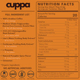 Cuppa Pumpkin Spice Mushroom Coffee with Adaptogens & Superfoods - Lion’s Mane, Ashwagandha & Cordyceps. Adaptogens + MCT to support natural energy