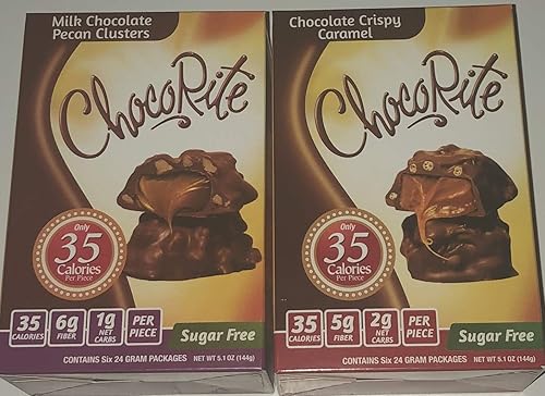 CHOCORITE VALUE PACK COMBO 2 PACKS 6-24GRAM PER BOX SUGAR FREE-35 CALORIES PER PIECE KOSHER GLUTEN FREE (CHOCORITE VAL PK MILK CHOC PECAN-CRISPY